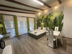 Interior - Studio near the water with large terrace, air conditioning and Wi-Fi (Balatonlelle)