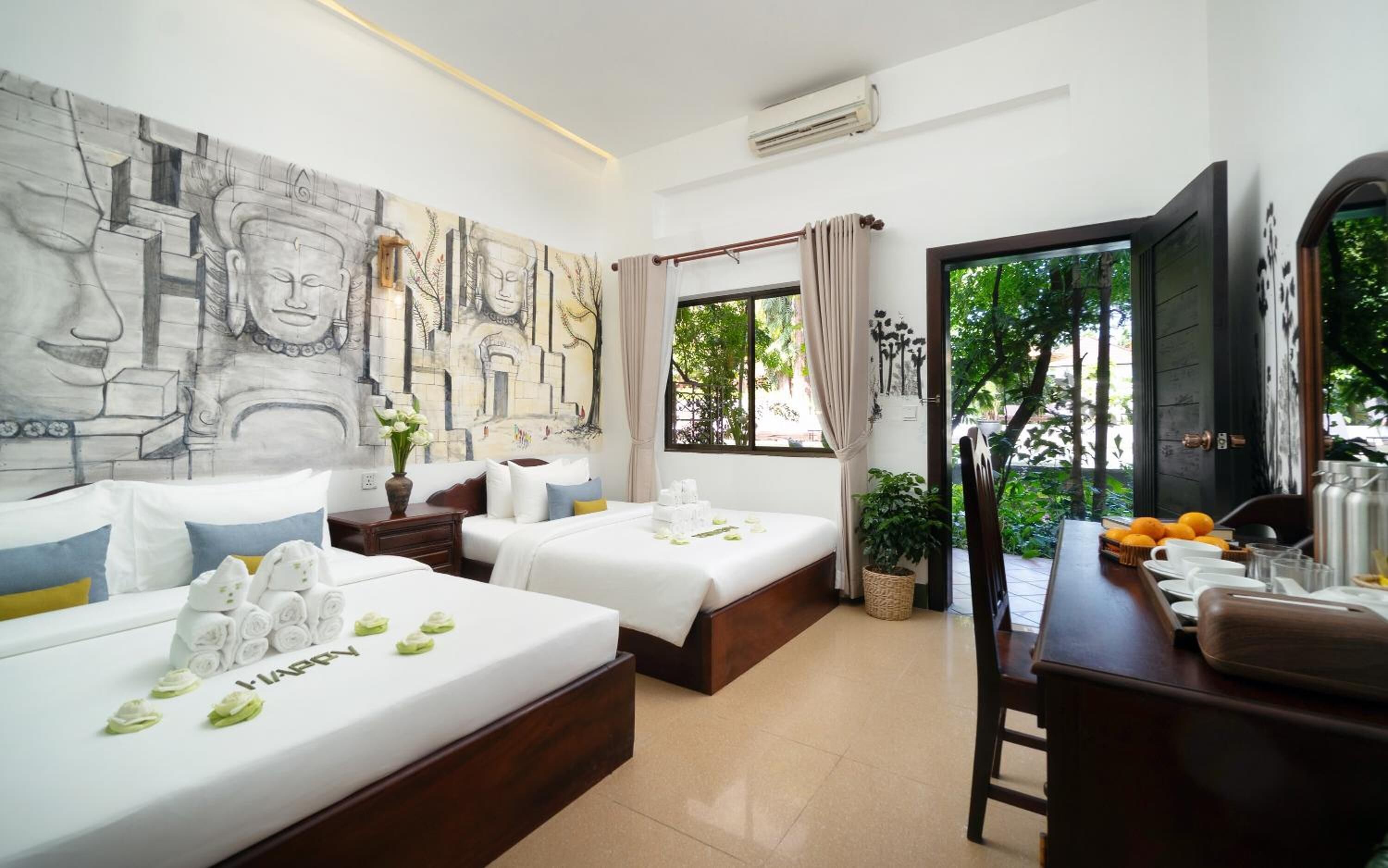 Family Room, Balcony, Pool View | Minibar, in-room safe, individually decorated, individually furnished