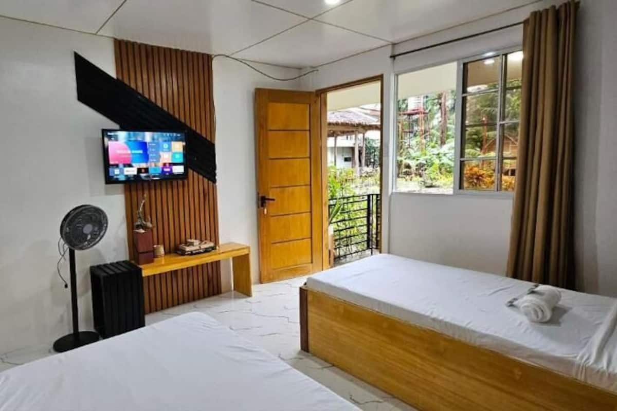 클래식 트윈룸, 발코니, 정원 전망