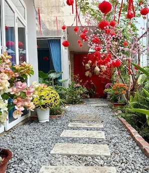 Deluxe tweepersoonskamer, balkon, uitzicht op tuin | Details aan de buitenkant