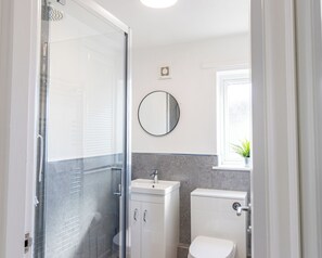 Shower, hair dryer - One Bed Apartment in Wellington (Telford and Wrekin)