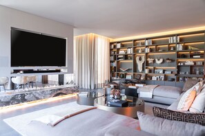 Living area - New build villa right on the beach with tropical garden and Bali feeling (Cala Vinyes)