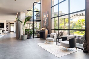 Interior - New build villa right on the beach with tropical garden and Bali feeling (Cala Vinyes)