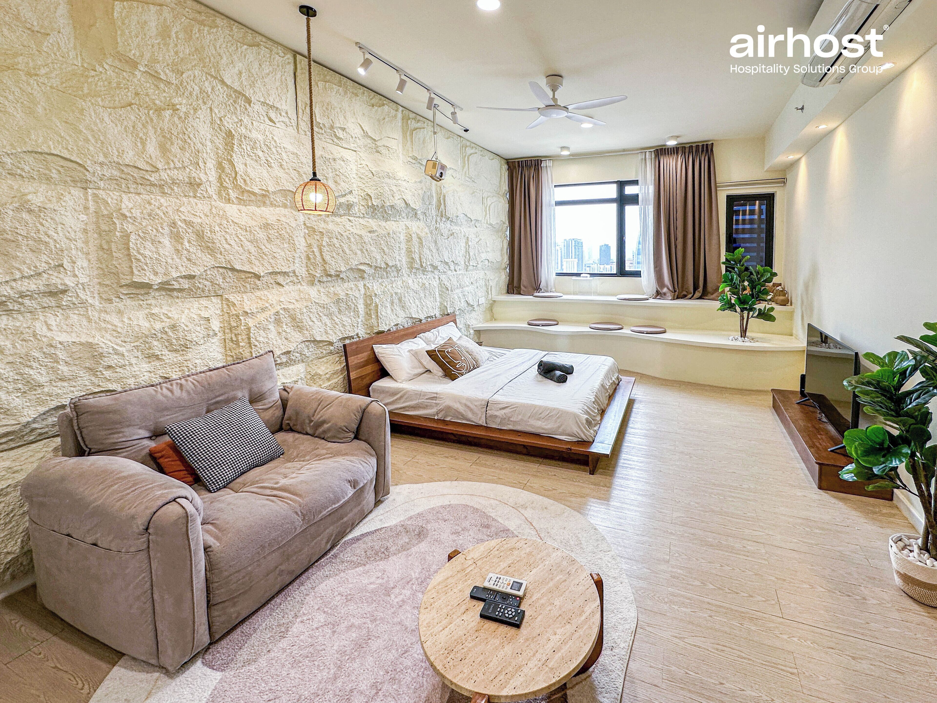 Suíte estúdio design, 1 cama Queen e sofá-cama, para não fumantes, vista para a cidade