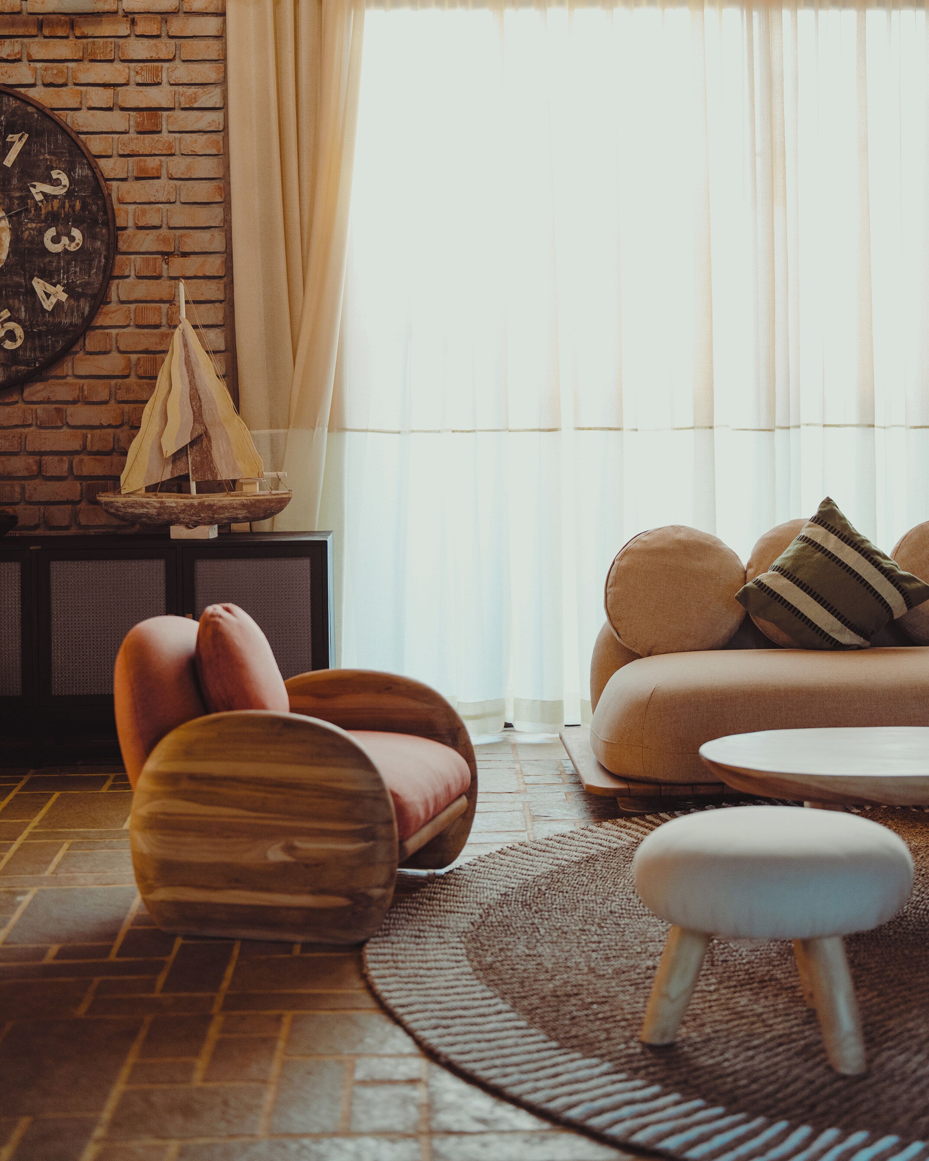 Bangalô luxo, vista para o jardim | Área de estar