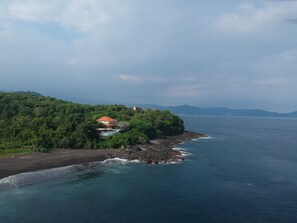 Aerial view - Luxury 3BR Villa with Private Infinity Pool with 180° Ocean Views in Manggis (Karangasem)