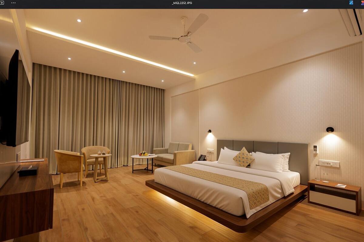 Chambre Deluxe double, vue sur la ville | Coffre-fort, rideaux d’obscurcissement, fer et planche à repasser