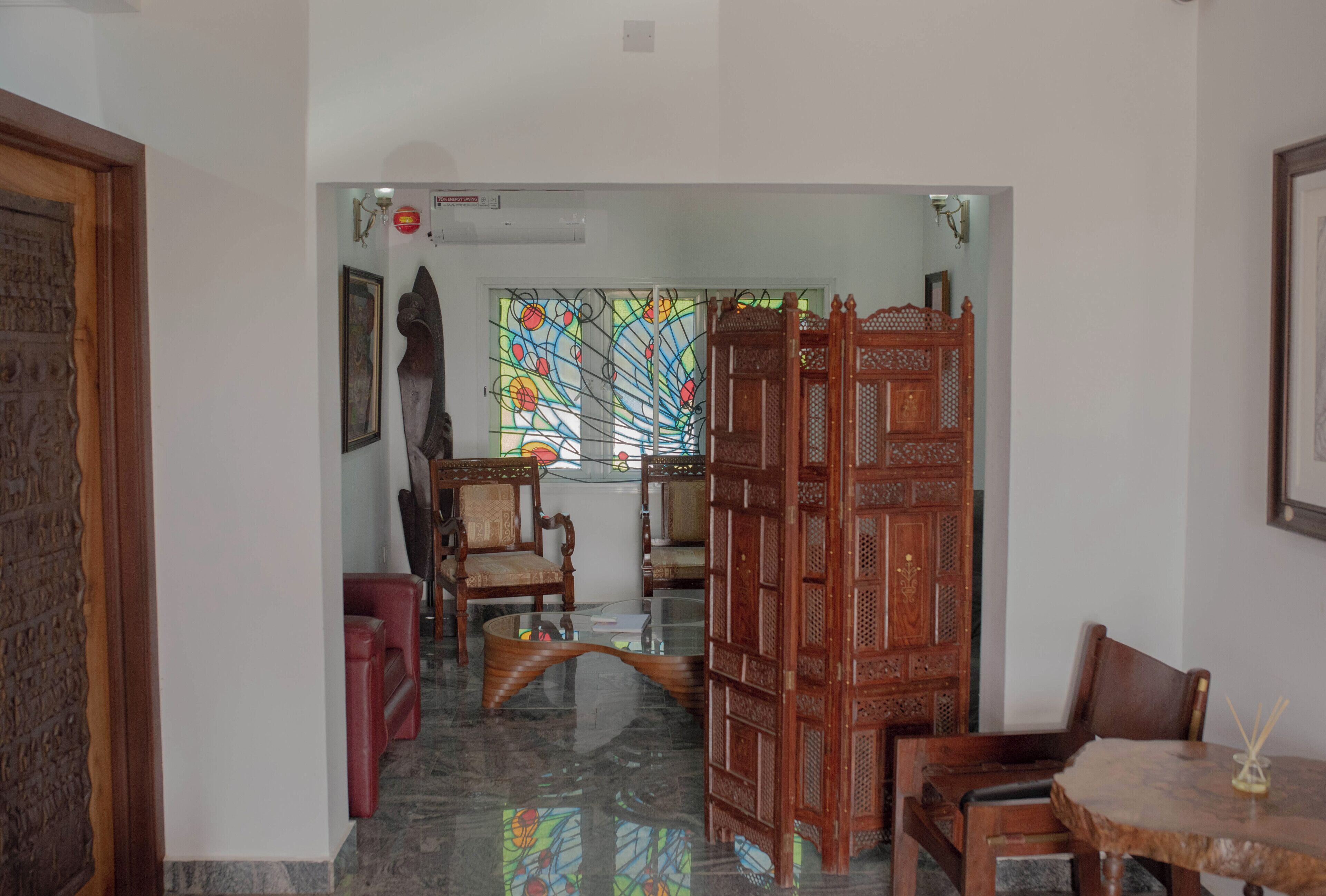 Deluxe appartement, balkon, uitzicht op tuin | Lobby