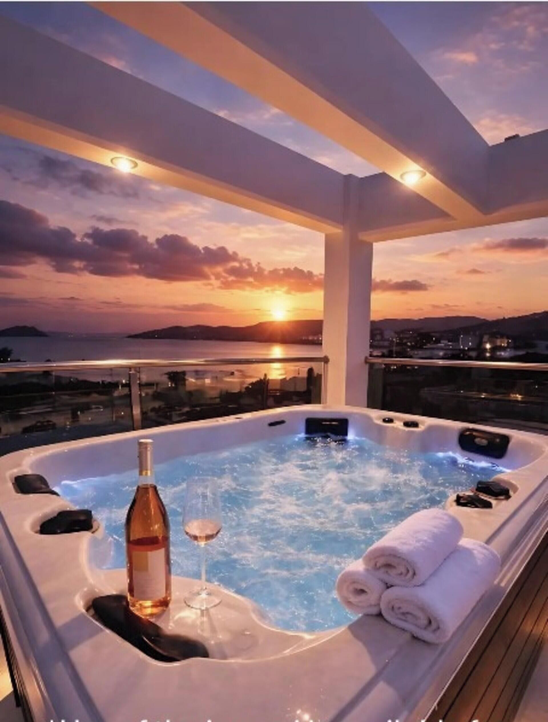 Tina de hidromasaje al aire libre