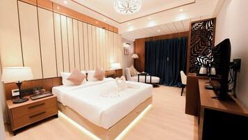 Premium bedding, down duvets, pillow-top beds, free minibar