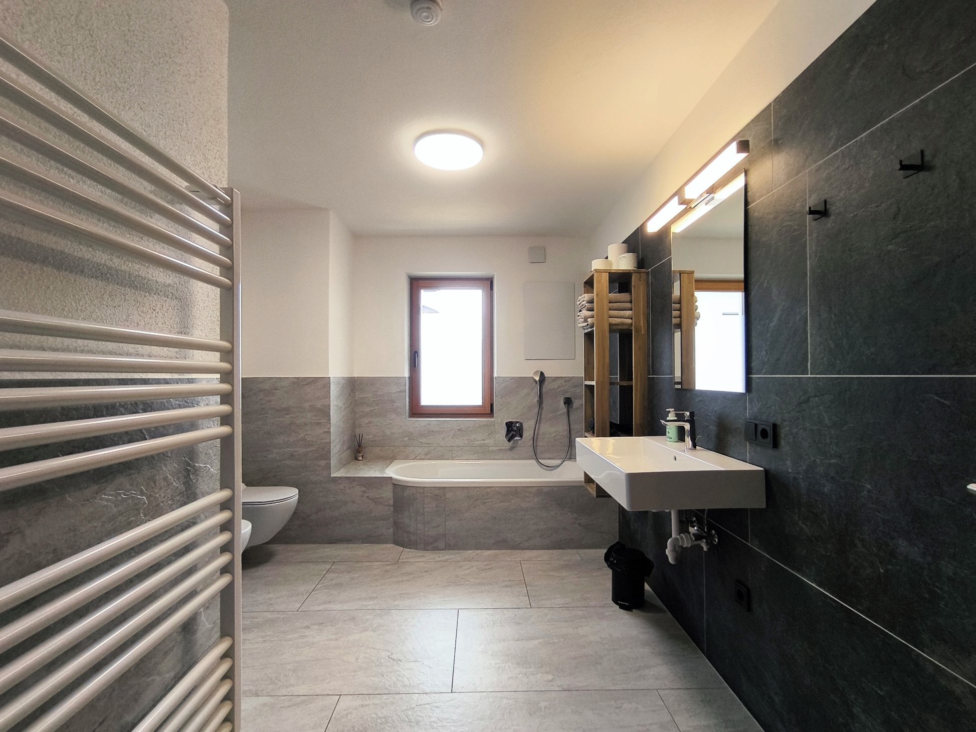 Dusche, Haartrockner, Bidet, Handtücher