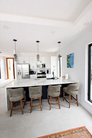 Fridge, microwave, oven, stovetop - Panoramic Turquoise Views Villa 1 (Providenciales)