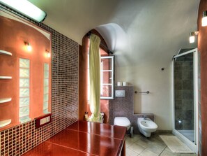 Dutxa, assecador de cabells, bidet i tovalloles 