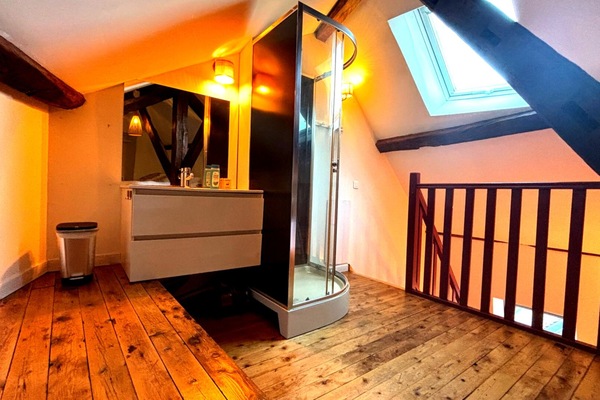Douche et vasque en mezzanine