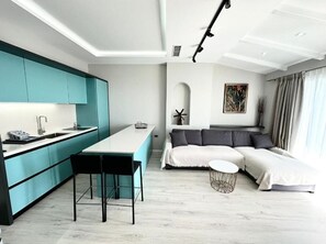 Apartment, Balcony, Sea View | Living area - Elite Sea View Jacuzzi Penthouses (Sarande)