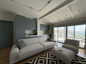 Apartment, 2 Bedrooms, Balcony, Sea View | Living area - Elite Sea View Jacuzzi Penthouses (Sarande)