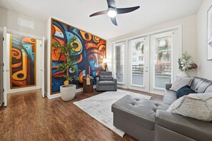 TV, offices - Stylish 2BR w/ Pool + Pet-Friendly | Unit #13 (Tampa)
