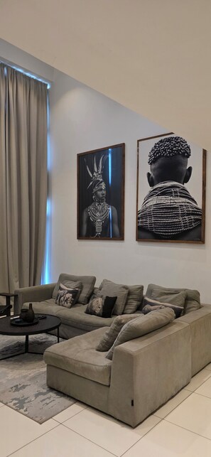 Penthouse Supérieur, balcon | Coin séjour