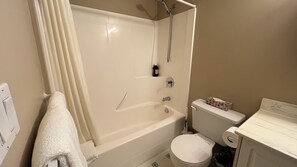 Hair dryer, towels, soap, toilet paper - Loft Condo w/ Deck, River Views & Fireplace (Fernie)