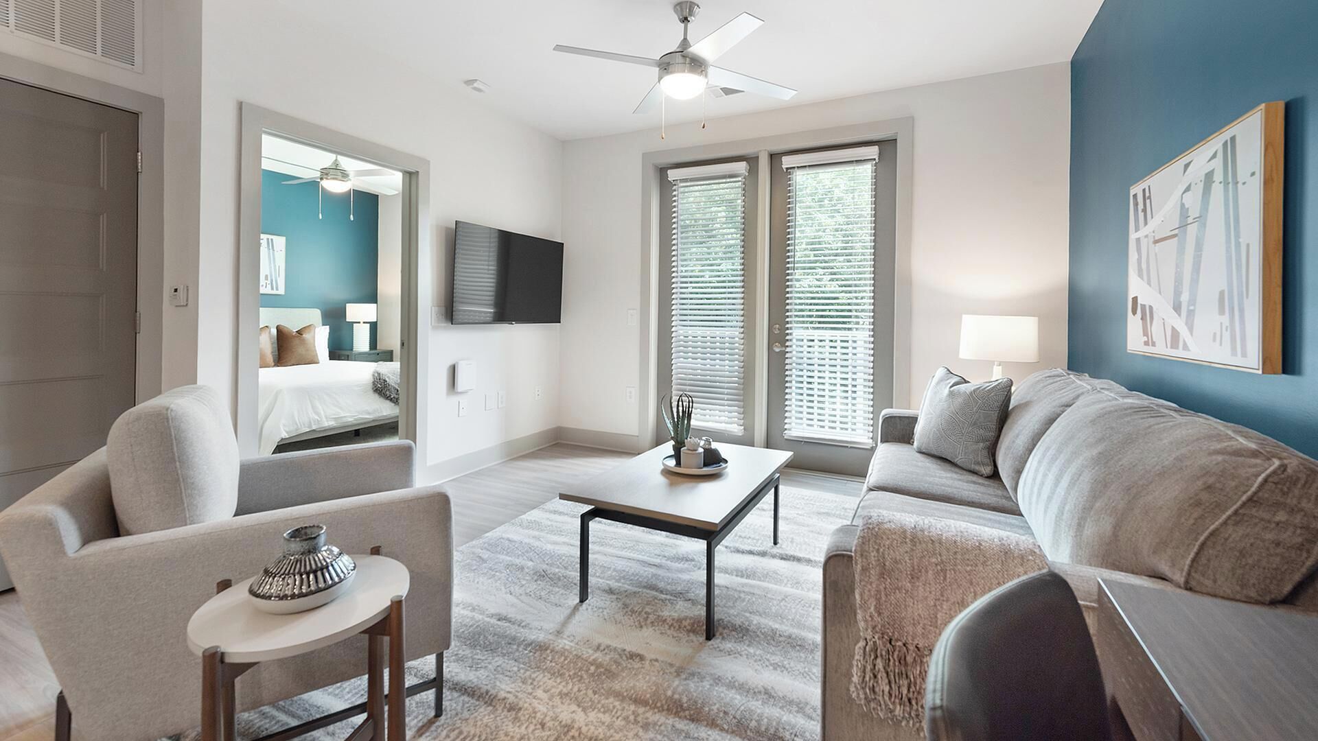 Apartment (1 Bedroom) | Living area | 50-inch TV with digital channels