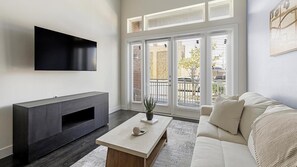 Studio (0 Bedroom) | Living area | 50-inch TV with digital channels - Landing Apartments Fort Worth Near Historic Southside (Fort Worth)