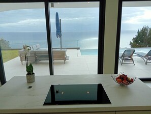 Outdoor pool, a heated pool - Villa Aqualento Luxury Villa with heated saltwater pool - 180° Ocean View (Arco da Calheta)