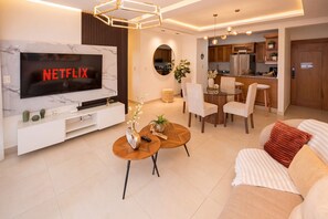 Smart-tv och en stereo