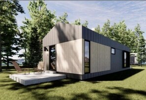 Exterior - NEW - 2 Lux Queen Studio Suites in modern cabin micro-resort, 2 Saunas, firepit (Whitefish)