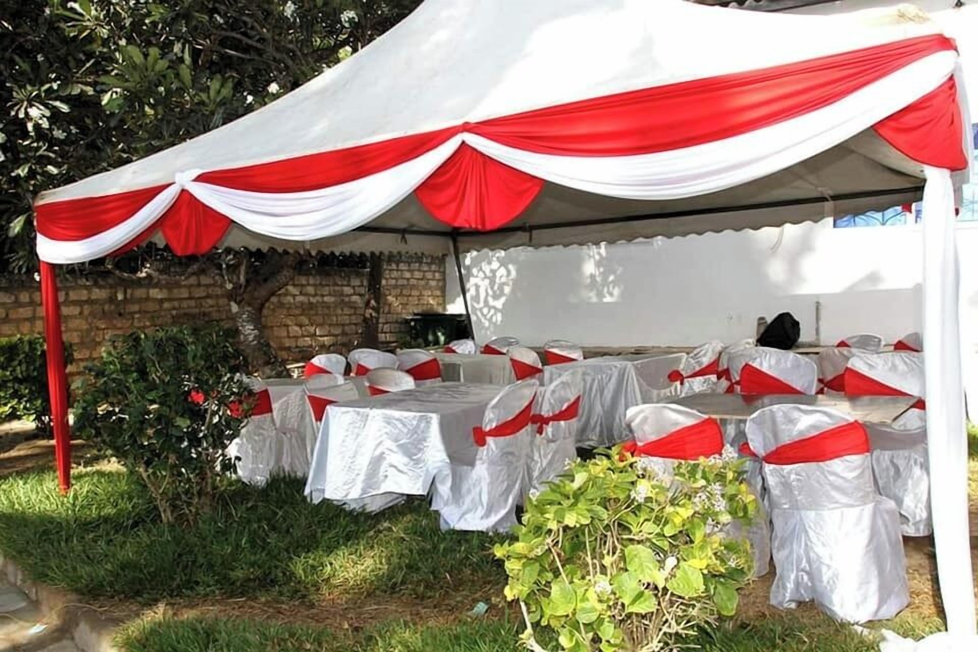 Outdoor banquet area