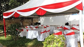 Outdoor banquet area