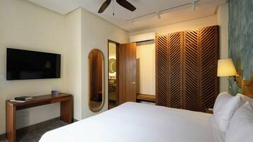Blackout drapes, soundproofing, WiFi (free), bed sheets