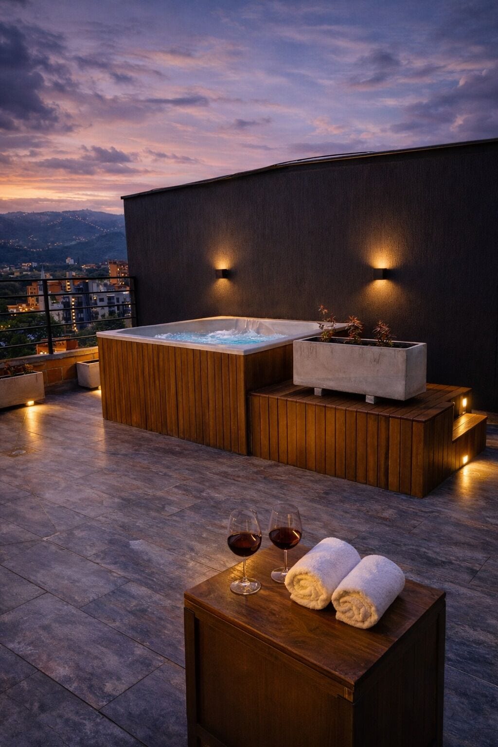 Outdoor spa tub