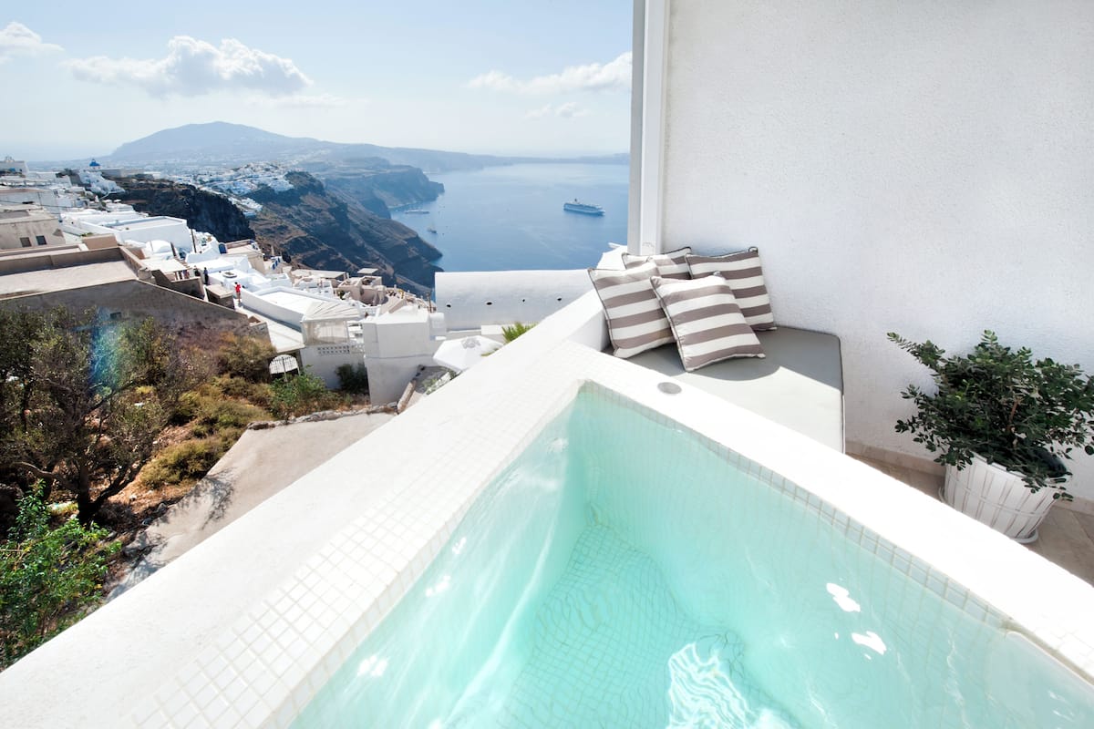 Suite luxueuse, vue sur la mer | Terrasse/patio