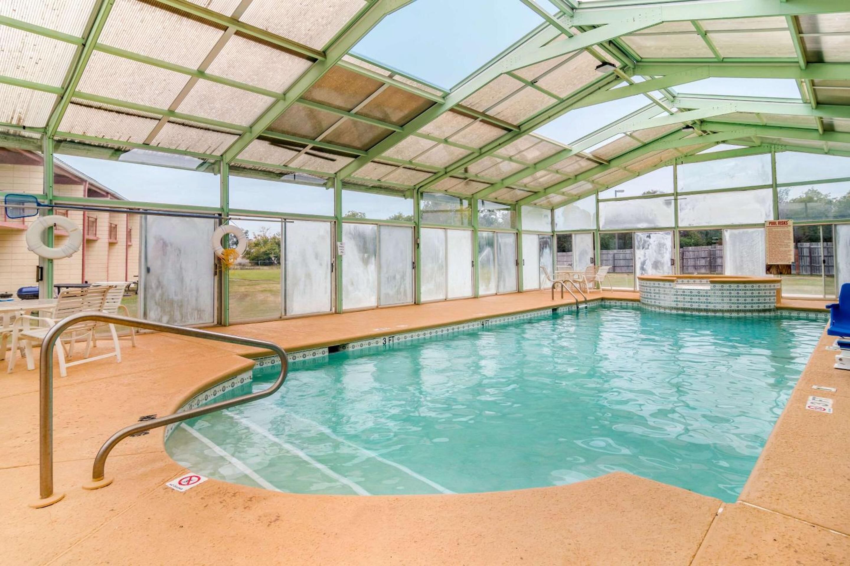 Unwind with a refreshing swim in the bright indoor pool.