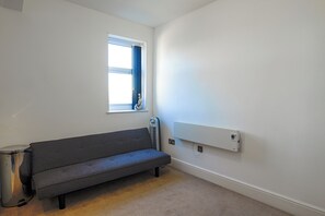 Living area - Stylish 2BR Flat in Bury Centre | Large Bathroom, Walk to Market & Tram (Bury)