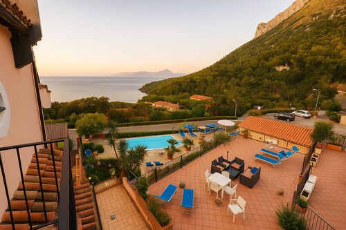 MARATEA, sea view apartment with pool use, 700 meters from the sea.