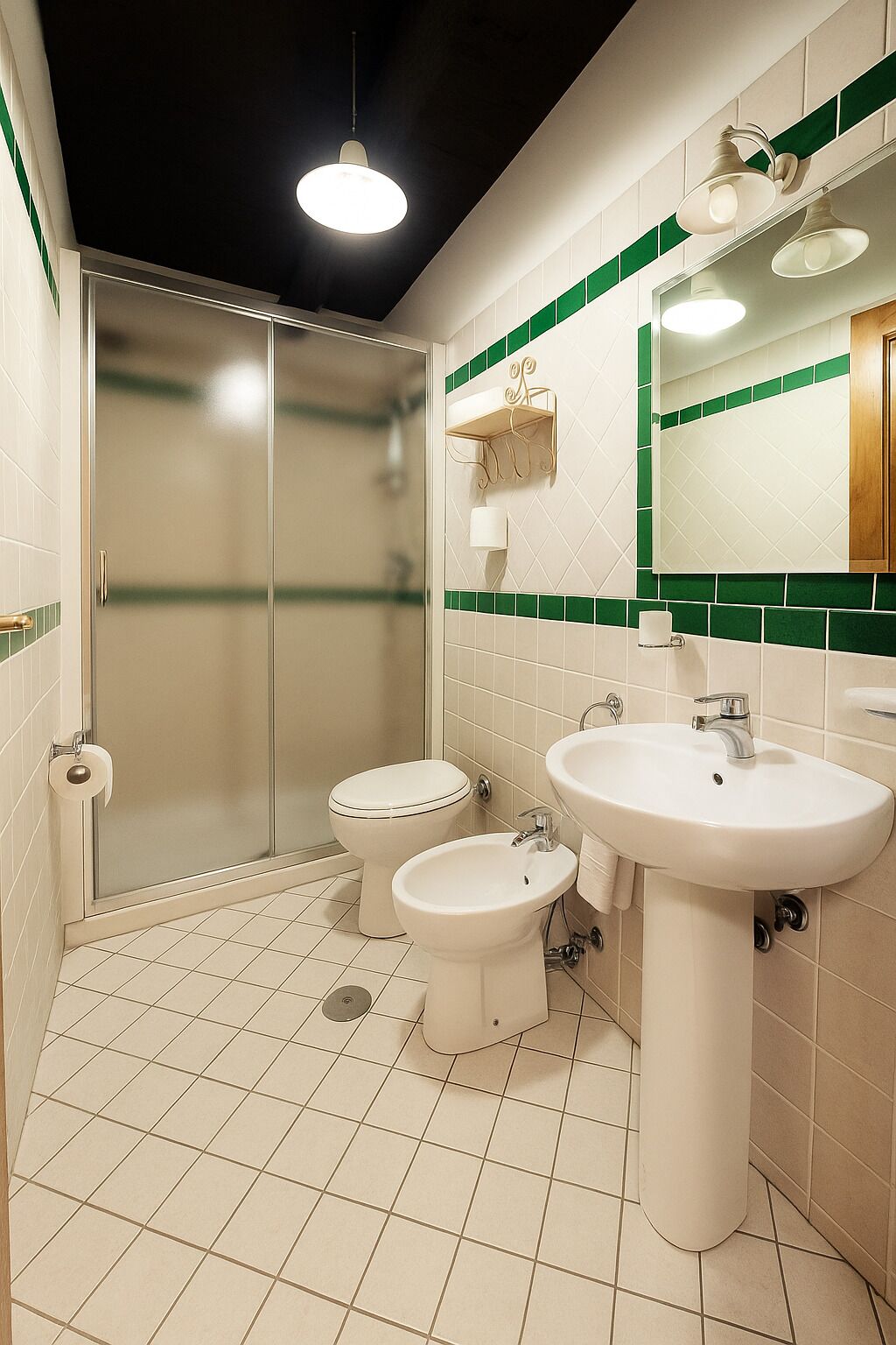 Dusche, Haartrockner, Bidet, Handtücher