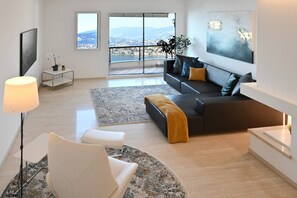 Apartment, 2 Bedrooms, Balcony, City View | Living room - Serenity Lakefront 2 Bedrooms Retreat in Lugano (Lugano)