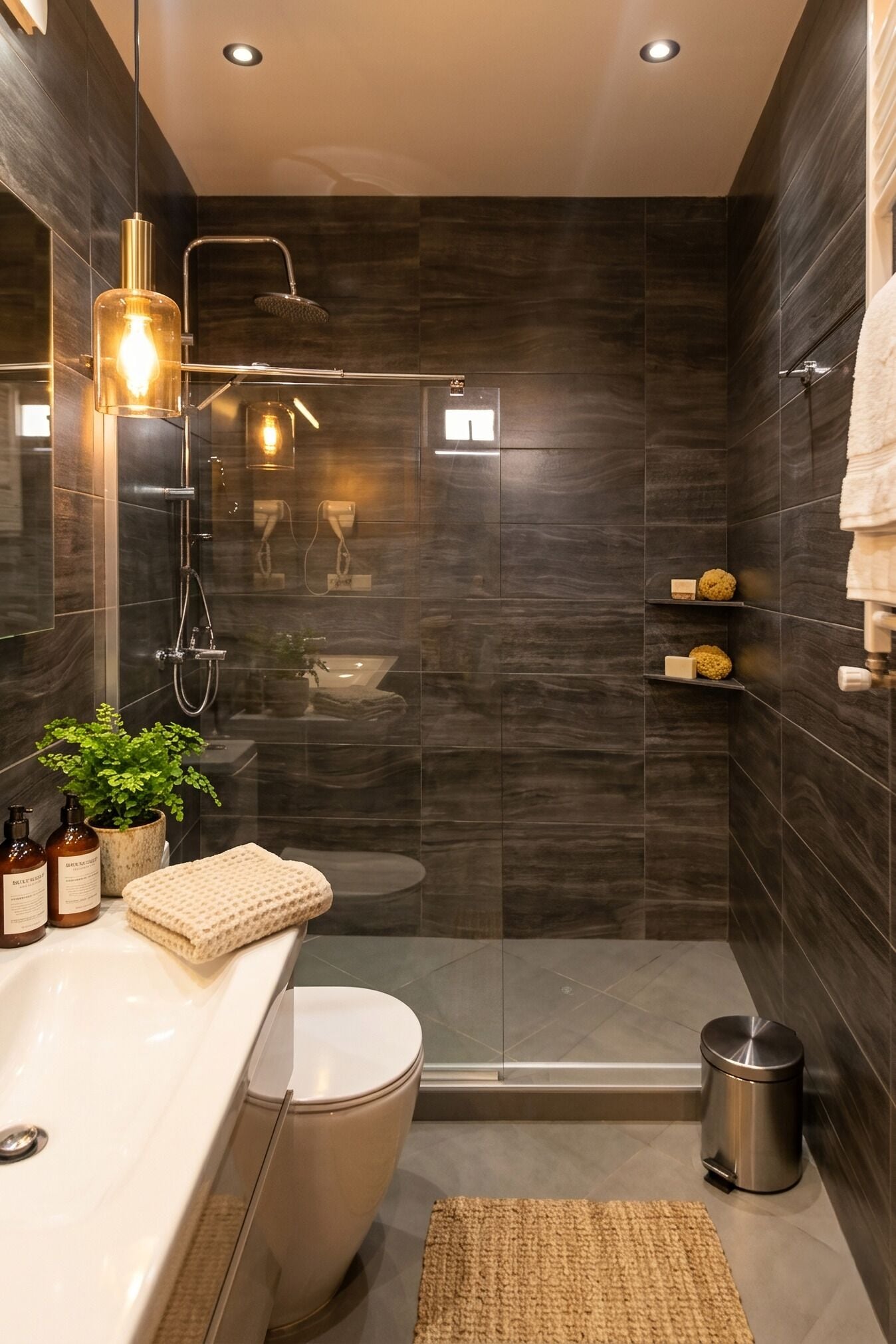 Chambre Triple Familiale, vue ville | Salle de bain