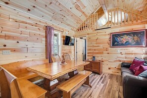 Dining - Two Rural Wood Cabins with mountain views, gorgeous deck, gym and foosball table (Florissant)