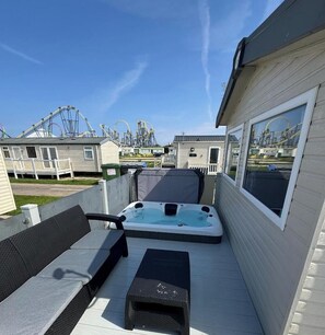 Terrace/patio - Fantasy Island Resort,  The Atlas Pearl with Private Hot Tub - Eastgate D6 (Ingoldmells)