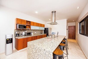 Private kitchen - Big Terrace Luxury 2-bedroom condo in charming Playa del Carmen with AC (Playa del Carmen)