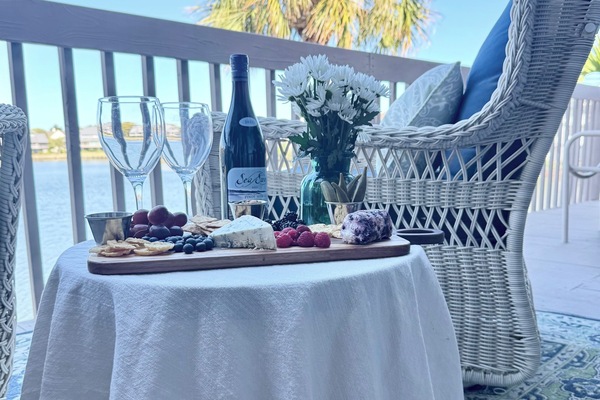 Enjoy cocktails on the deck.