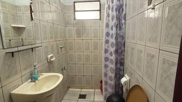 Hair dryer, soap, toilet paper