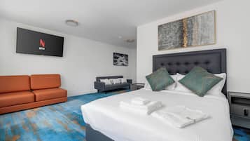 Quarto casal exclusivo, vista para o parque | Roupas de cama de algodão egípcio, roupas de cama premium