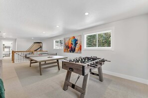 Game room - Ridge House- new home, sleeps 16, quiet neighborhood-, hot tub, trailer parking, pet friendly (McCall)