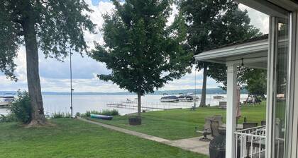 Unique Lakefront Property with dock slip and a trampoline for the kids