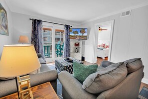 Living area - Duneside I 103 - Oceanfront Complex (Oceanview Unit) in Garden City Beach (Garden City Beach)