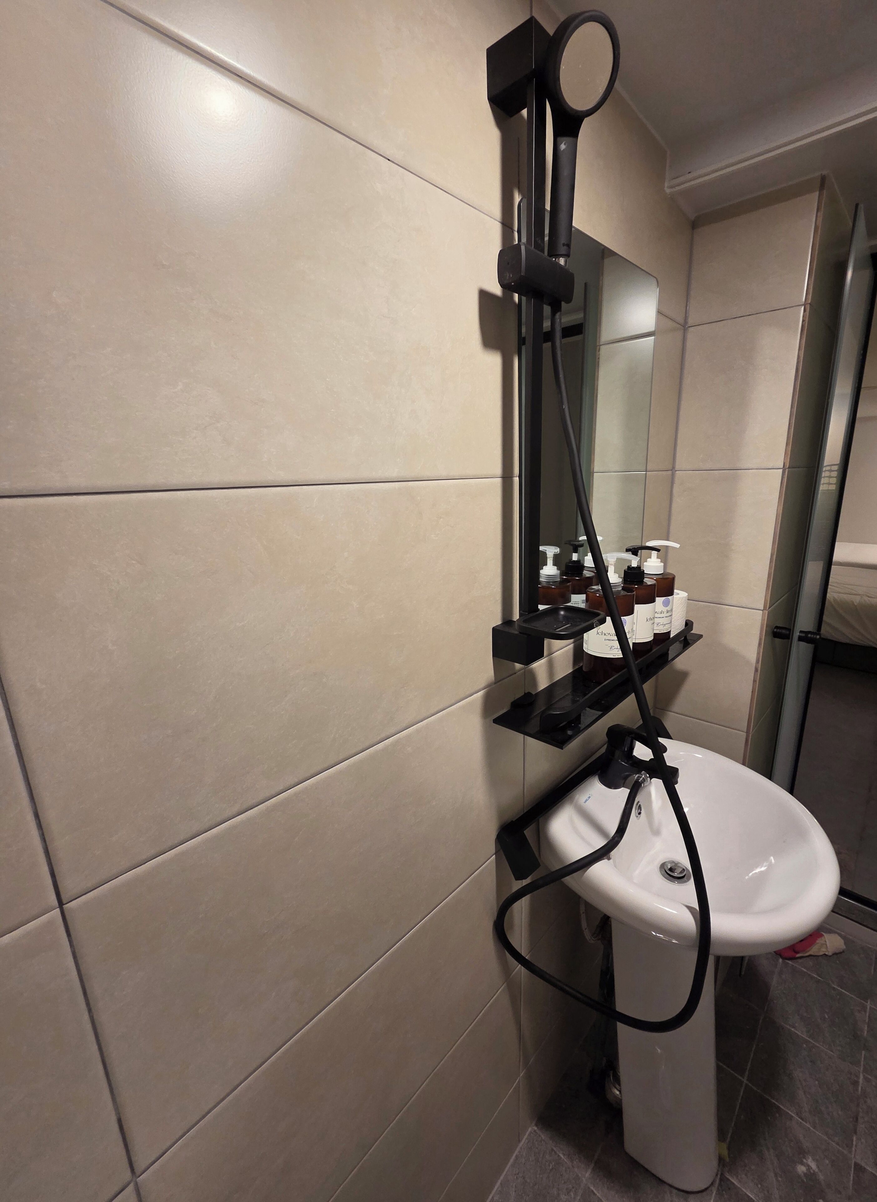 Shower, free toiletries, hair dryer, slippers