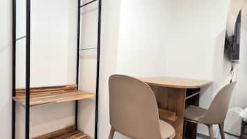 Individually decorated, individually furnished, desk, laptop workspace